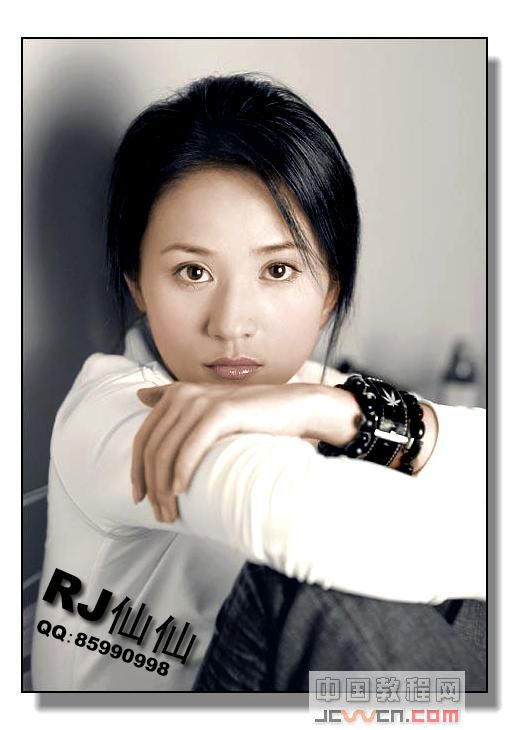 PHOTOSHOP美女黑白照片上色的技巧