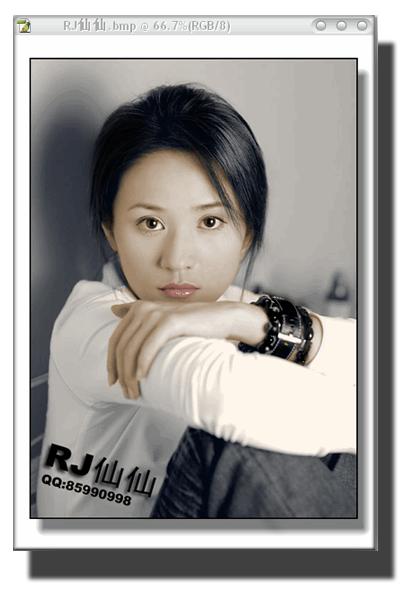 PHOTOSHOP美女黑白照片上色的技巧