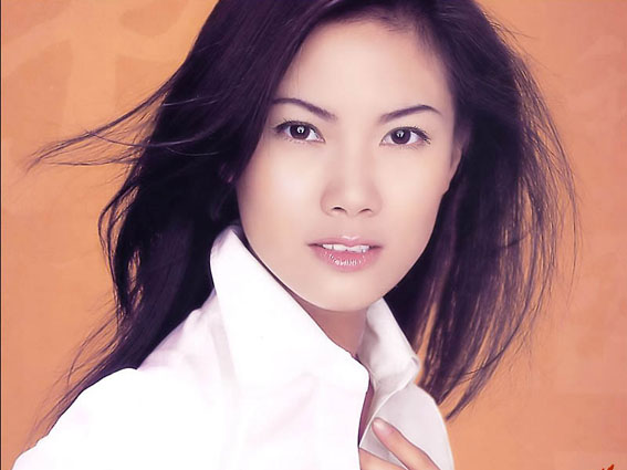 美女的秀发:PS纯色背景抠图