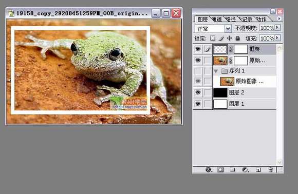 Photoshop打造陷入照片的青蛙
