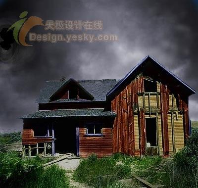 Photoshop将平静风景变为狂风暴雨特效(2)